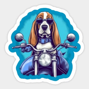 Cute dog cartoon biker driving gift ideas Sticker